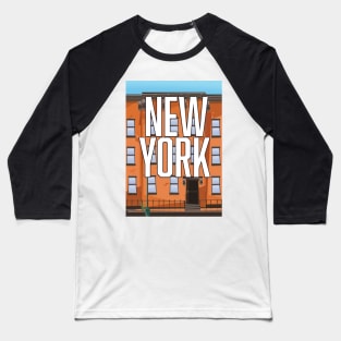 New York Brownstone vacation poster. Baseball T-Shirt